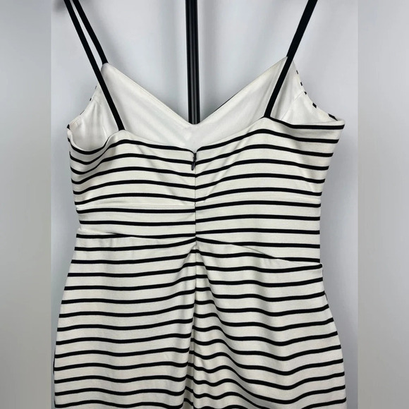 Bardot Black White Stripe Stretch Spaghetti Strap Sheath Dress - Picture 4 of 8
